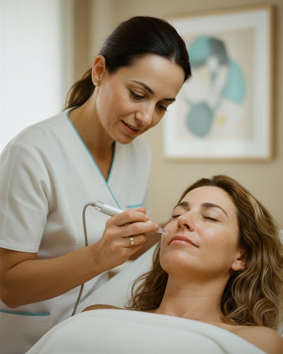 Aplicación de mesoterapia facial en consulta — Clínica Pura Vida Valencia